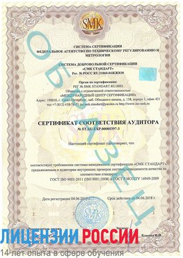 Образец сертификата соответствия аудитора №ST.RU.EXP.00005397-3 Саракташ Сертификат ISO/TS 16949