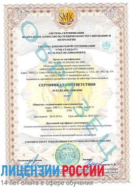 Образец сертификата соответствия Саракташ Сертификат OHSAS 18001