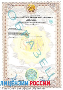 Образец сертификата соответствия (приложение) Саракташ Сертификат ISO 14001