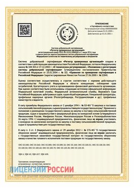 Приложение к сертификату для ИП Саракташ Сертификат СТО 03.080.02033720.1-2020